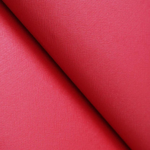 Adhesive faux leather vinyl texture fabric red - decoinfabric