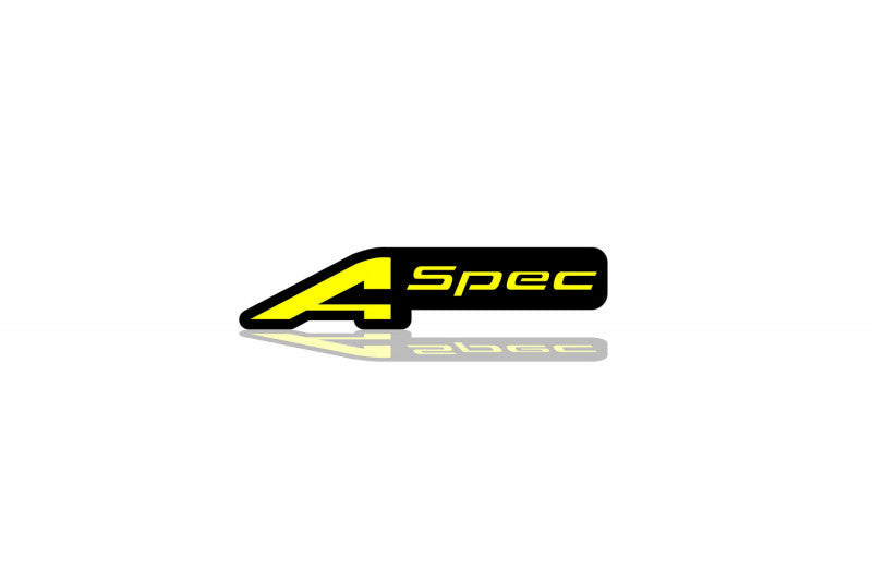 Acura tailgate trunk rear emblem with A-Spec logo Acura emblems decoinfabric BLACK YELLOW