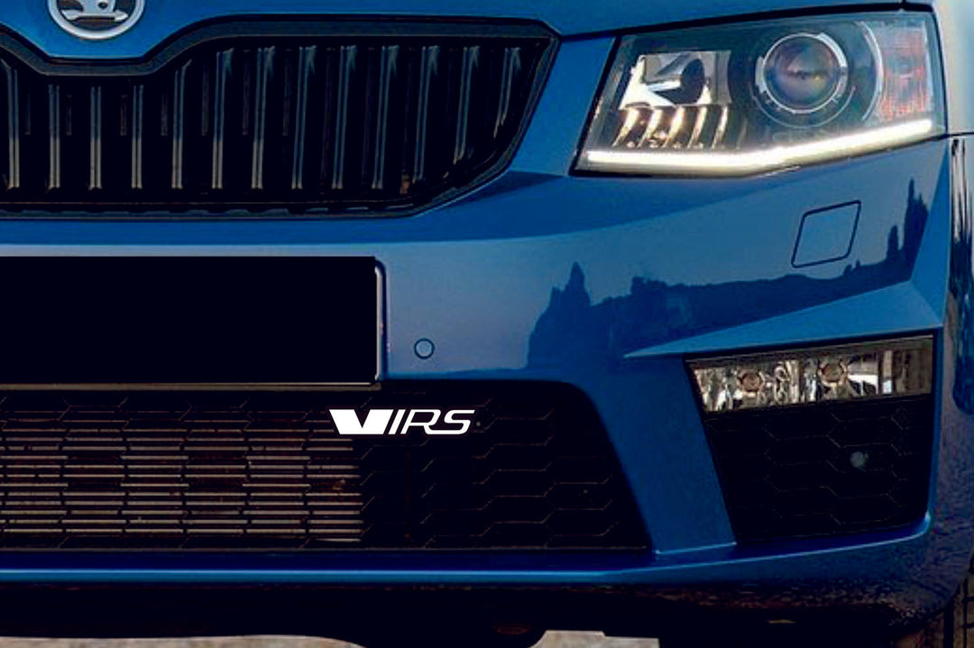 Skoda Radiator grille emblem with VRS logo (Type 2) Skoda emblems decoinfabric BLACK WHITE