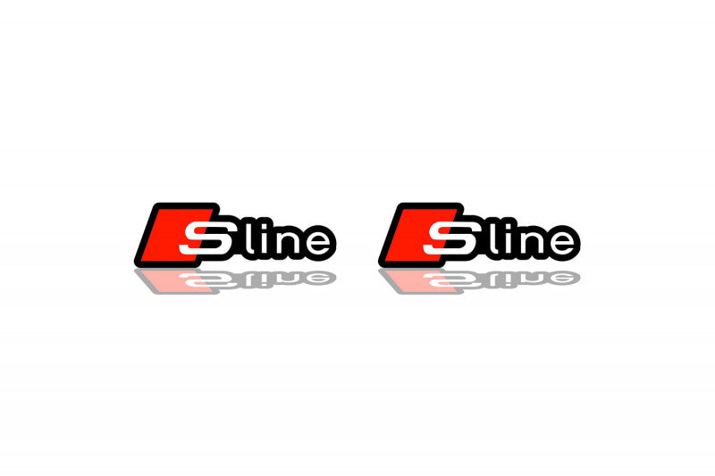 Audi emblem for fenders with Audi S Line logo Audi emblems decoinfabric BLACK WHITE