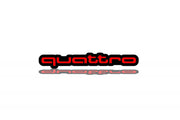 Audi radiator grille emblem with Quatro logo Audi emblems decoinfabric BLACK RED