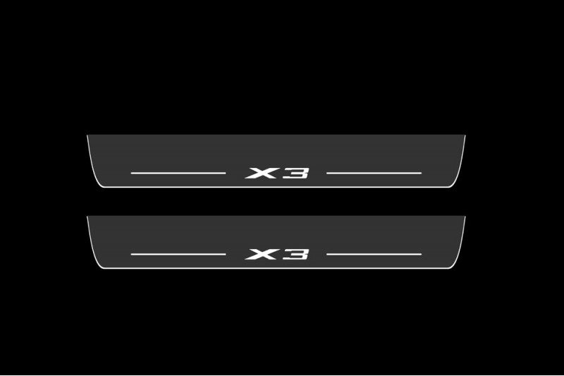 BMW X3 F25 2010-2017 Auto Led Door Sills With X3 Logo BMW Led Door Sills opdesign