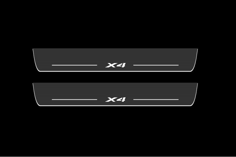 BMW X4 F26 2014-2018 Car Light Sill With X4 Logo BMW Led Door Sills opdesign