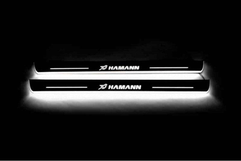 BMW X5 E70 2006-2013 Door Sill Led Plate With HAMANN Logo BMW Led Door Sills opdesign