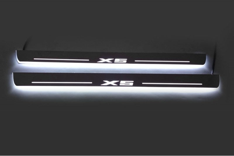 BMW X5 F15 2013-2018 LED Door Sill With X5 Logo BMW Led Door Sills opdesign