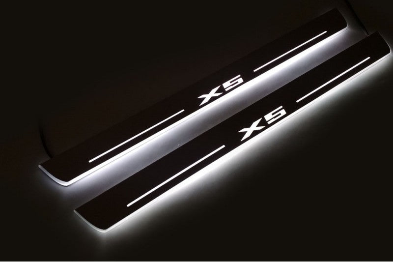 BMW X5 F15 2013-2018 LED Door Sill With X5 Logo BMW Led Door Sills opdesign