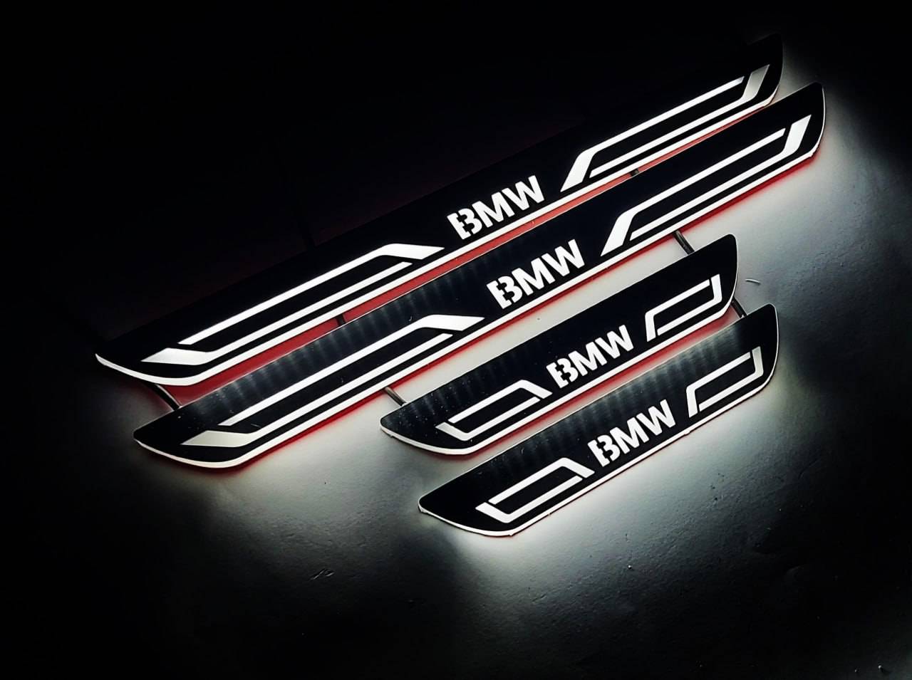 BMW X6 E71 2008-2015 LED Door Sills PRO With BMW LINE Logo BMW Led Door Sills opdesign