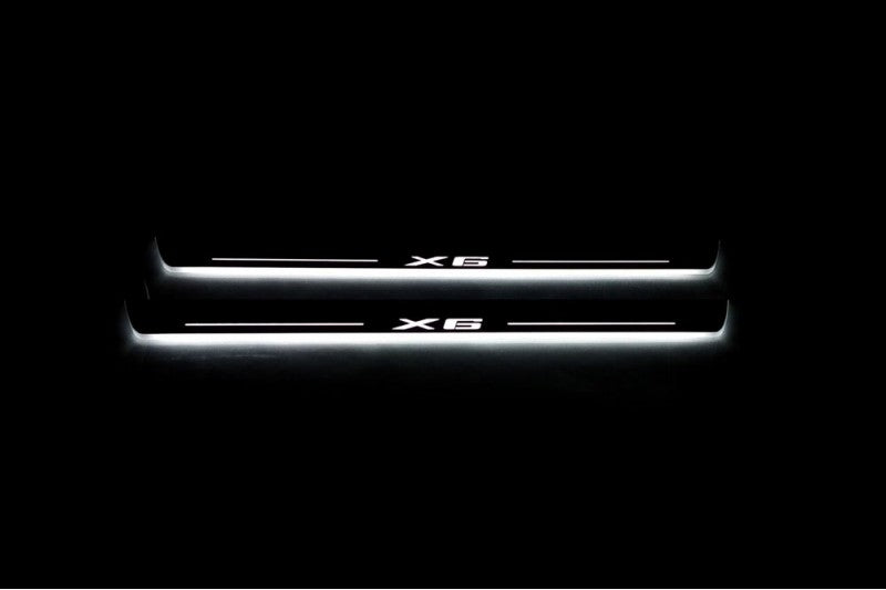 BMW X6 F16 2015-2019 Door Sill Lights With X6 Logo BMW Led Door Sills opdesign