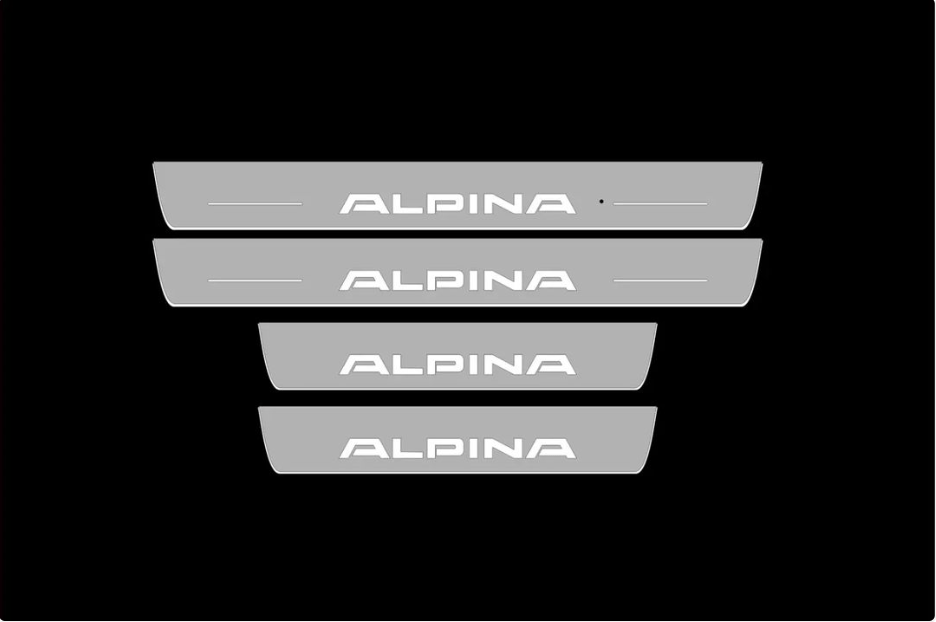 BMW 5 E39 1995-2004 LED Door Sills PRO With ALPINA Logo BMW Led Door Sills opdesign