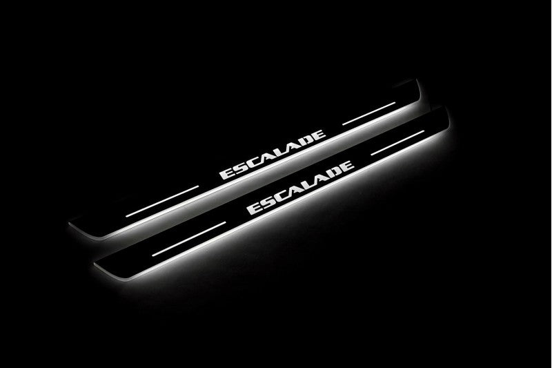 Cadillac Escalade IV 2014-2020 LED Door Sills With Logo Escalade Cadillac Led Door Sills opdesign