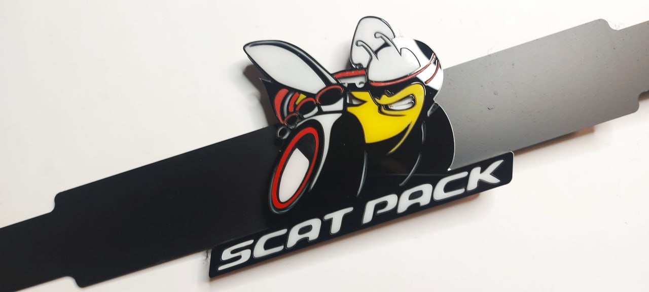 Car Show Stainless Steel Door Props with SCAT PACK logo (type 2) Car Show Stainless Steel Door Props decoinfabric