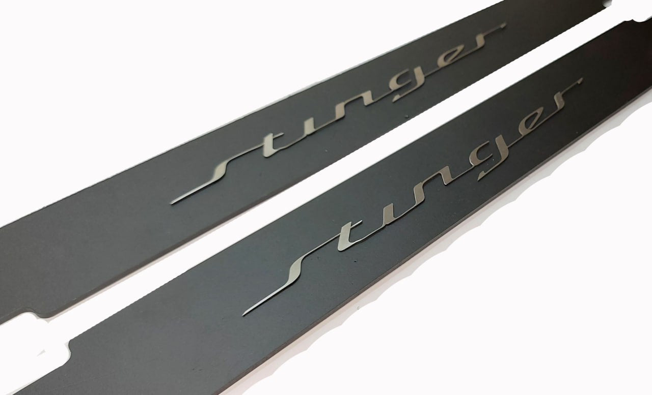 Kia Stinger Car Show Stainless Steel Door Props with Stinger logo Car Show Stainless Steel Door Props decoinfabric