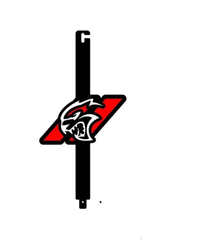 Car Show Stainless Steel Hood Prop with Hellcat and Dodge Logo Car Show Stainless Steel Hood Prop decoinfabric
