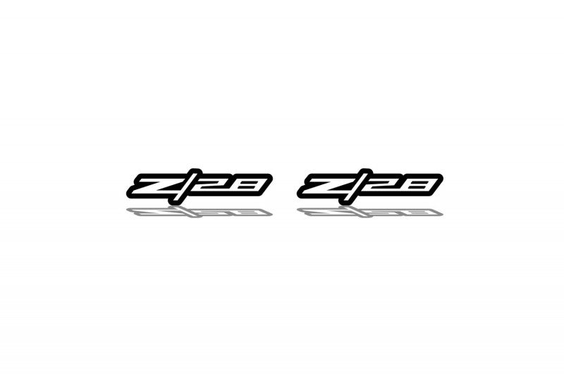 Chevrolet emblem for fenders with Z28 logo Chevrolet emblems decoinfabric BLACK WHITE