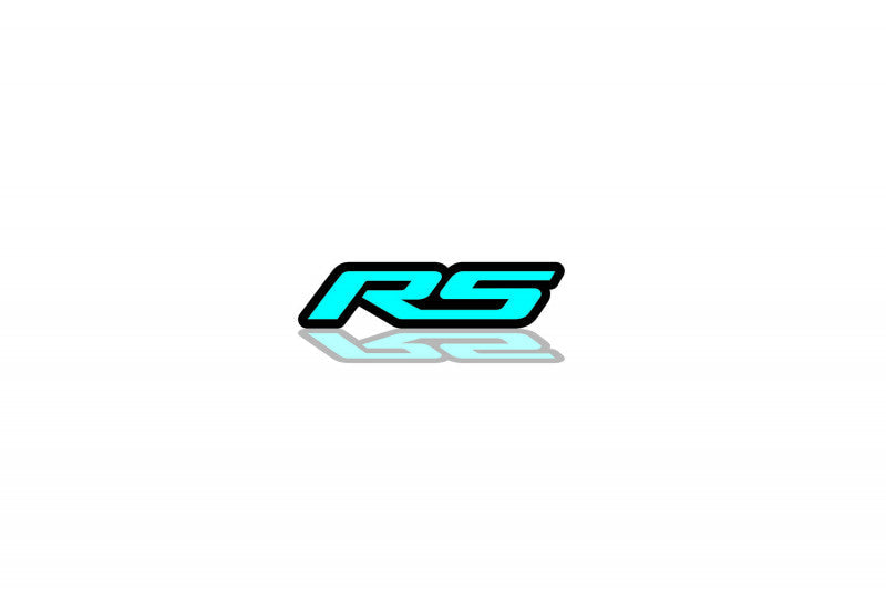 Chevrolet tailgate trunk rear emblem with RS logo Chevrolet emblems decoinfabric BLACK LIGHT BLUE