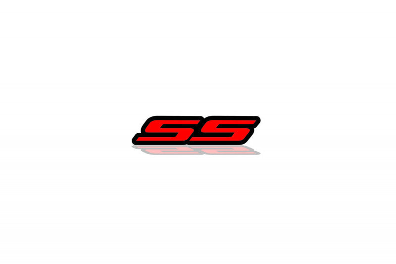 Chevrolet tailgate trunk rear emblem with SS logo Chevrolet emblems decoinfabric BLACK RED