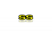 Chevrolet tailgate trunk rear emblem with SS logo (type 2) Chevrolet emblems decoinfabric BLACK YELLOW