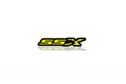 Chevrolet tailgate trunk rear emblem with SSX logo Chevrolet emblems decoinfabric BLACK YELLOW