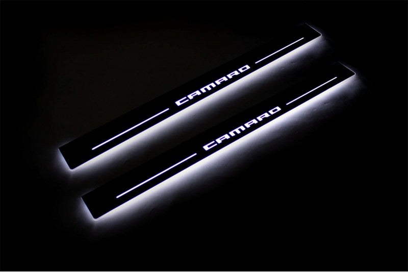 Chevrolet Camaro VI 2016+ Auto Door Sills With Logo Camaro Chevrolet Led Door Sills opdesign