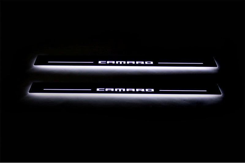 Chevrolet Camaro VI 2016+ Auto Door Sills With Logo Camaro Chevrolet Led Door Sills opdesign