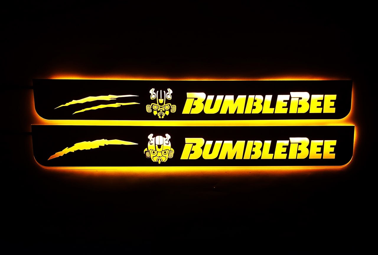 Chevrolet Camaro VI 2016+ LED Door Sill With Logo BumbleBee Chevrolet Led Door Sills opdesign