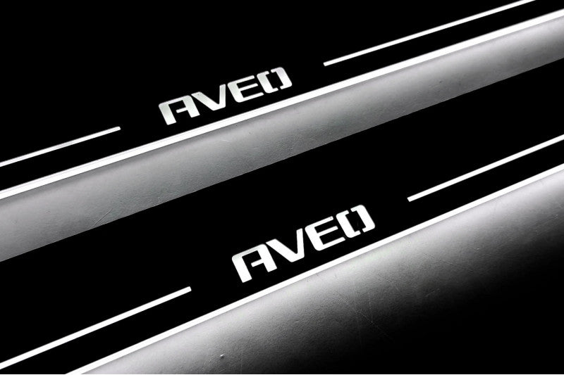 Chevrolet Aveo II Led Door Sills With Logo Aveo - decoinfabric
