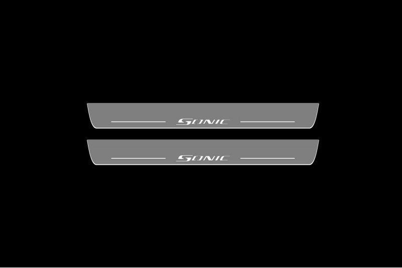 Chevrolet Sonic 2012+ Led Door Sills With Logo Sonic Chevrolet Led Door Sills opdesign