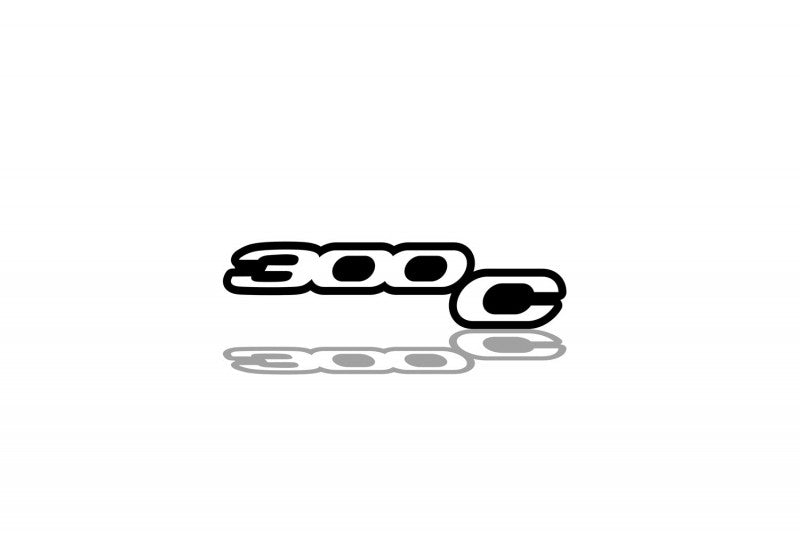 Chrysler 300C radiator grille emblem with 300C logo Chrysler emblems decoinfabric BLACK WHITE