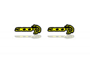 Chrysler 300C II Emblem & Badges set with 300 + Hellcat logo Chrysler emblems decoinfabric BLACK YELLOW