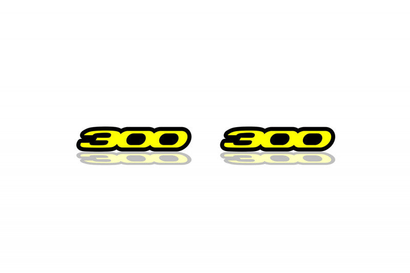 Chrysler emblem for fenders with 300 logo Chrysler emblems decoinfabric BLACK YELLOW