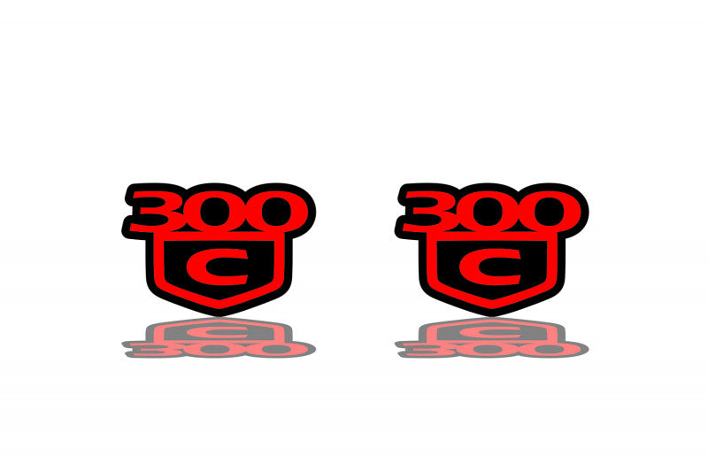 Chrysler emblem for fenders with 300C I logo Chrysler emblems decoinfabric BLACK RED