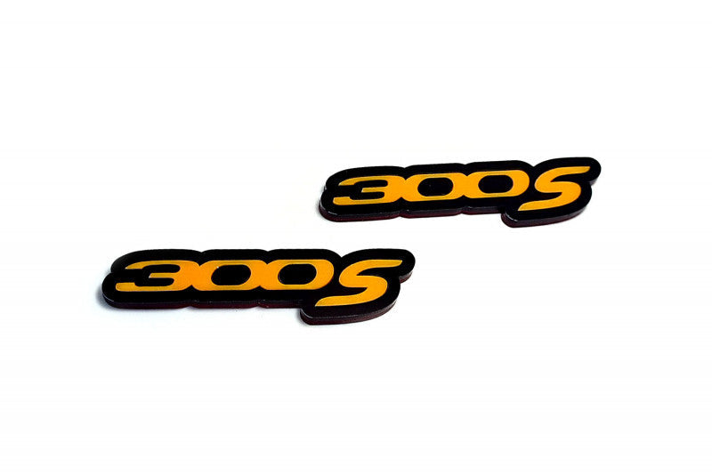 Chrysler emblem for fenders with 300S logo Chrysler emblems decoinfabric BLACK YELLOW