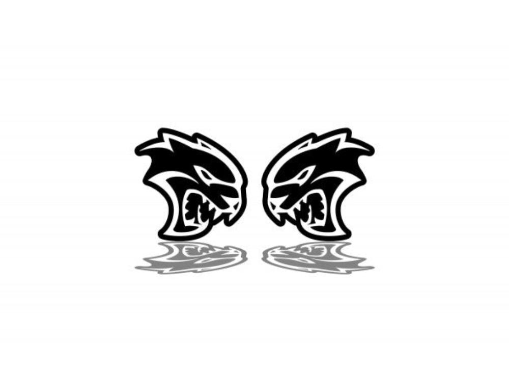 Chrysler Emblem & Badges set with Hellcat logo Chrysler emblems decoinfabric BLACK WHITE