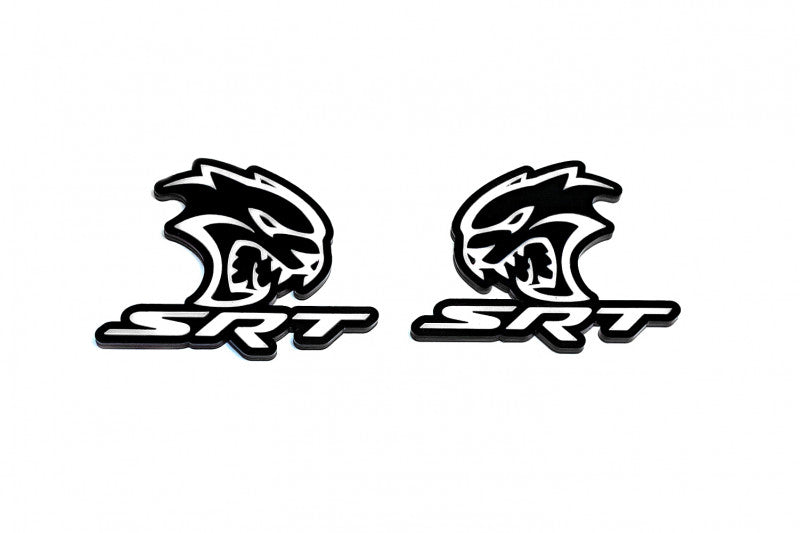 Chrysler emblem for fenders with Hellcat + SRT logo Chrysler emblems decoinfabric BLACK WHITE