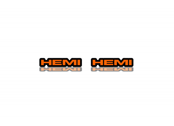 Chrysler emblem for fenders with HEMI logo Chrysler emblems decoinfabric BLACK ORANGE