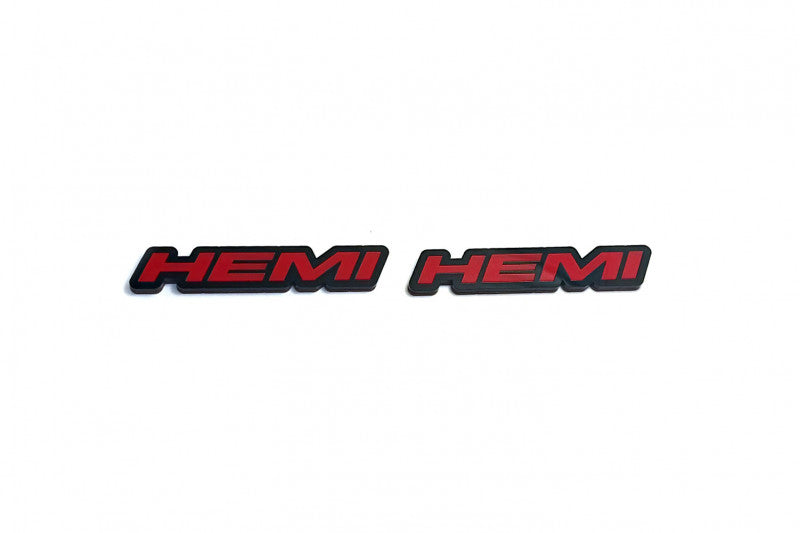 Chrysler emblem for fenders with HEMI logo (type 2) Chrysler emblems decoinfabric BLACK RED