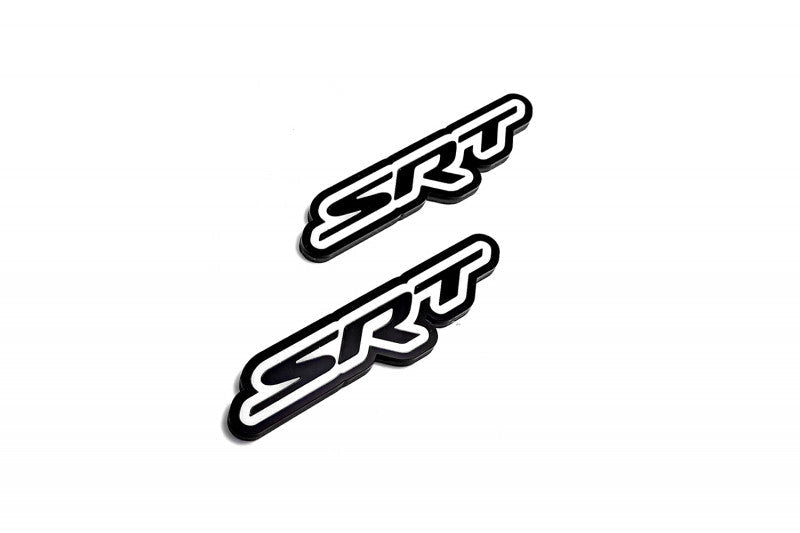 Chrysler Emblem & Badges set with SRT logo (Type 2) Chrysler emblems decoinfabric BLACK WHITE