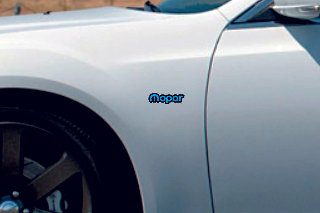 Chrysler Emblem & Badges set with Mopar logo (Type 2) Chrysler emblems decoinfabric BLACK BLUE