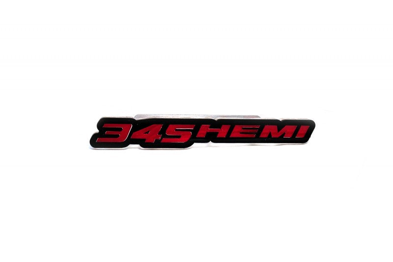 Chrysler Radiator grille emblem with 345HEMI logo Chrysler emblems decoinfabric BLACK RED
