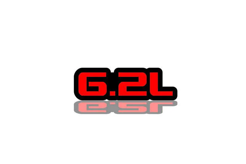 Dodge Challenger trunk rear emblem between tail lights with 6.2L logo (Type 2) Dodge emblems decoinfabric BLACK RED