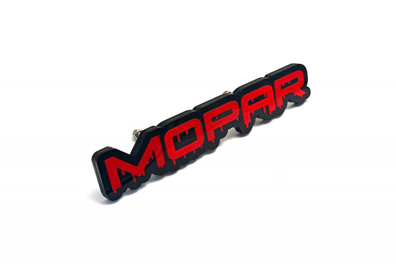 Chrysler Radiator grille emblem with Mopar Blood logo Chrysler emblems decoinfabric BLACK RED