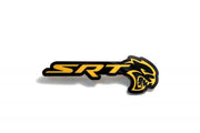 Chrysler Radiator grille emblem with SRT Hellcat logo Chrysler emblems decoinfabric BLACK YELLOW