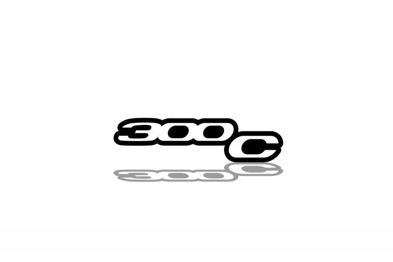 Chrysler tailgate trunk rear emblem with 300C logo Chrysler emblems decoinfabric BLACK WHITE