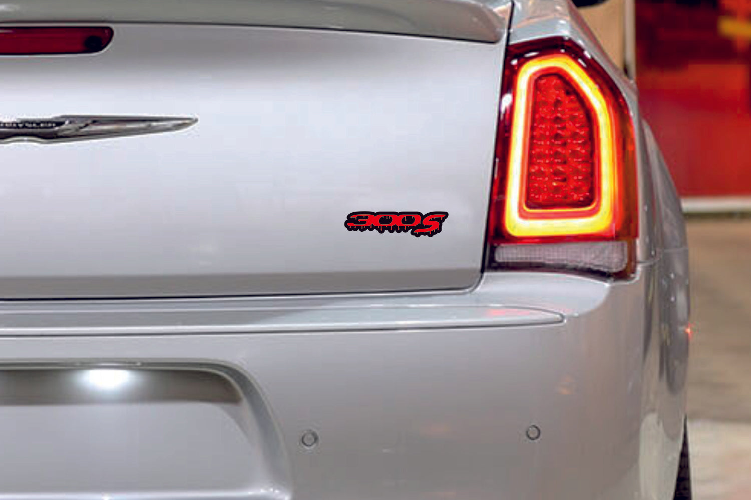 Chrysler tailgate trunk rear emblem with 300S Blood logo - decoinfabric
