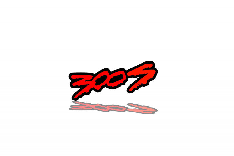 Chrysler tailgate trunk rear emblem with 300S logo (type 2) Chrysler emblems decoinfabric BLACK RED