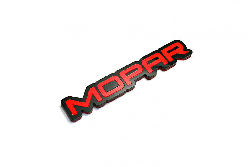 Chrysler tailgate trunk rear emblem with MOPAR logo Chrysler emblems decoinfabric BLACK RED