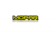 Chrysler tailgate trunk rear emblem with MOPAR logo Chrysler emblems decoinfabric BLACK YELLOW