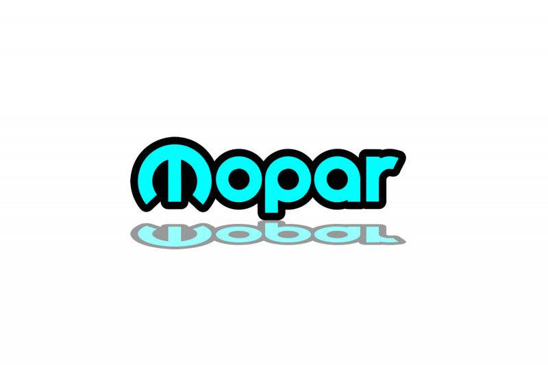 Chrysler Emblem & Badges set with Mopar logo (Type 2) Chrysler emblems decoinfabric BLACK LIGHT BLUE