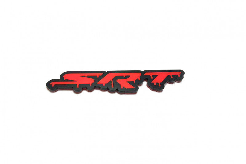Chrysler tailgate trunk rear emblem with SRT Blood logo Chrysler emblems decoinfabric BLACK RED
