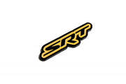 Chrysler tailgate trunk rear emblem with SRT logo (Type 2) Chrysler emblems decoinfabric BLACK YELLOW